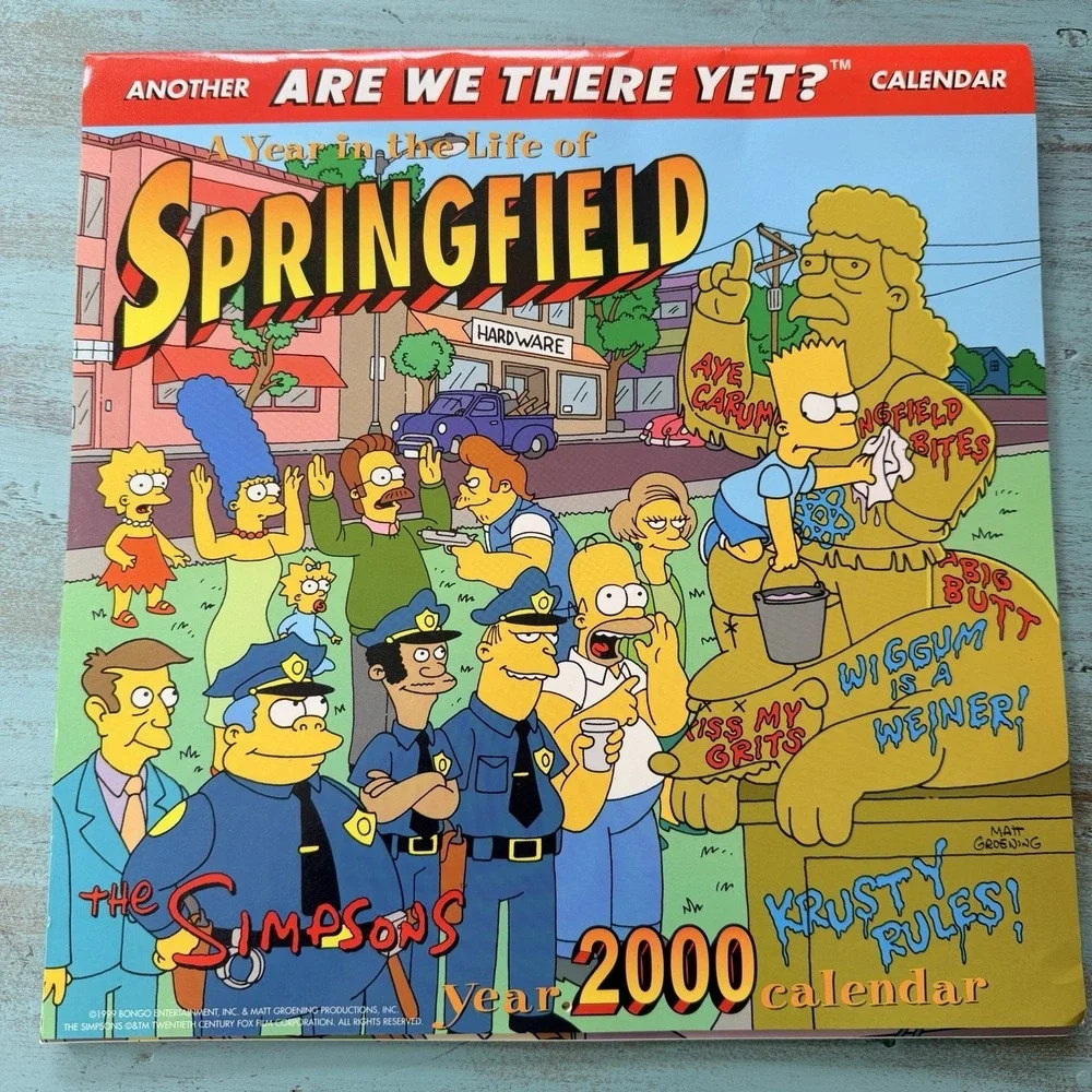 The Simpson's Vintage Calendar Lot 2000-2002 Matt Groening Bongo Fun Bart